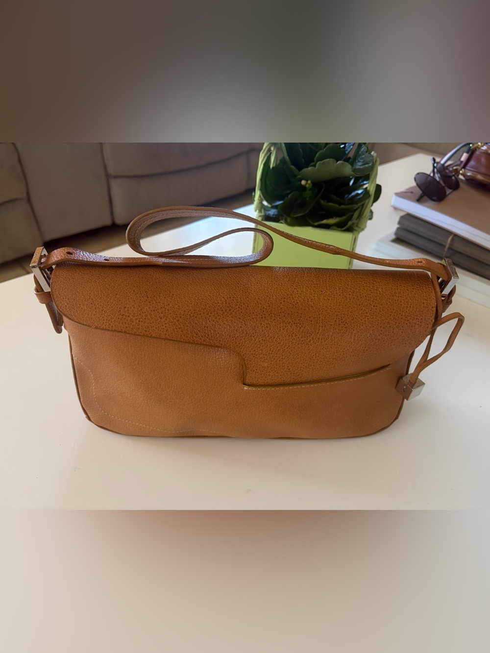 Bally Tan Leather Shoulder Bag
